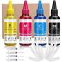 Xcinkjet Sublimation Ink Refilled for Epson C88 C88+ WF7720 ET2720 WF7710 ET2650 ET2750 WF2750 WF3620 Printer(1Black 1Cyan 1Magenta 1Yellow,4-Pack)