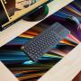 Benvo Extended Mouse Pad Large Gaming Mouse Pad- 35.4x15.7x0.12 inch Computer Keyboard Mouse Mat Non-Slip Mousepad Rubber Base and Stitched Edges for Game Players, Office, Study, Rainbow Line Design
