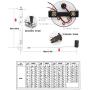 RUPSE 2'' 52mm Universal Car SUV Fuel Level Gauge Meter w/Fuel Sensor E-1/2-F Pointer 12V