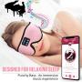 MUSICOZY Sleep Headphones 3D Bluetooth 5.0 Wireless Sleep Mask, Sleeping Headphones Music Eye Mask for Side Sleepers. Air Travel, Meditation, Built-in Ultra Soft Thin Speakers Microphones Pink