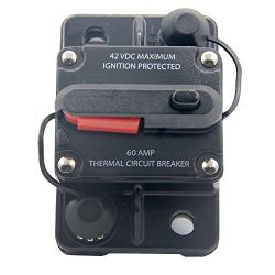RKURCK 12V/24V/42V DC 60 Amp Circuit Breaker for Trolling Motor Auto Car Marine Boat Bike Stereo Audio Terminal Inline Fuse Inverter Manual Reset 60A