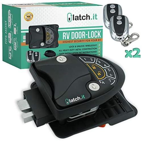 Rv Keyless Entry Door Lock | Rv Lock Keyless Entry | 100% Metal Rv Door Lock w/ 2 Key-fobs and Backlit Keypad | Includes Protective Gasket, Screwdriver & 2 Keys | Will Only Fit 2.75'' x 3.75'' Lock Hole