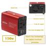 Bapdas 150W Car Power Inverter DC 12V to 110V AC Car Converter with 3.1A Dual USB Car Adapter-Red