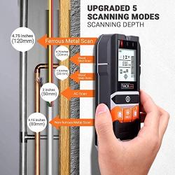 TACKLIFE Stud Finder, 5 in 1 Multi-Functional Center Finding Wall Scanner Detector with LCD Display, Sound Warning for Wood Stud/Metal/Live AC Wire/Moisture Detection- DMS05