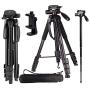 Regetek Camera Tripod Travel Monopod (70'' Aluminum Professional Video Camera Mount Leg) Adjustable Stand with Flexible Head for Canon Nikon Dv DSLR Camcorder Gopro Cam& Carry Bag & Cellphone Mount