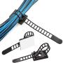 Wire Management Clips with Screw Hole (40 Pack) Adjustable Zip Ties，self Adhesive Nylon Cable Traps(Black)