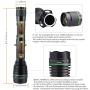 UniqueFire 1508 IR 810nm Flashlight Hunting 3 Watt SFH 4703AS Zoomable LED Torch Infrared Light with 18650 Rechargeable Batteries & USB Charger IR Illuminator Night Vision Device Fill Light Torch Set