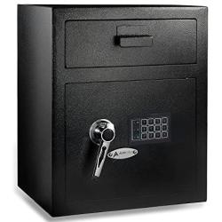 AdirOffice Digital Depository Safe - Front Loading - Digital Keypad Lock - Lockout Mode (Black)