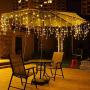 Toodour Icicle Christmas Lights, 432 LED 35.4ft 8 Modes Icicle String Lights with 72 Drops, Window Curtain Fairy Icicle Lights, Icicle Fairy Twinkle Lights for Christmas, Party, Holiday (Warm White)