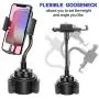 IOVECT Car Cup Holder Phone Mount with Long Flexible Neck for iPhone Xs Max/XS/x/8/7/6 Samsung Galaxy S6/S7/S8/Note8/Note9/s9