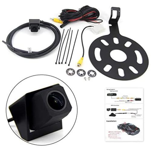 FEXON Backup Reverse Rear View Spare Tire Mount Camera Replacement for Jeep Wrangler 2007-2018 JK for Aftermarket and Factory Radio with RCA Uconnect Plug Adapter
