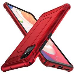 ORETECH Designed for Galaxy A51 Case,Cover for Samsung A51 with[2 x Tempered Glass Screen Protector] 360° Full Body Hard PC Soft TPU Silicone Edge Heavy Duty Protective Case for Galaxy A51 4G 6.5''Red