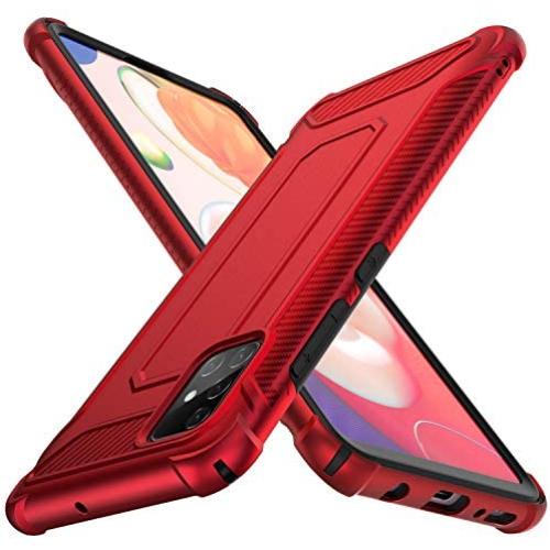 ORETECH Designed for Galaxy A51 Case,Cover for Samsung A51 with[2 x Tempered Glass Screen Protector] 360° Full Body Hard PC Soft TPU Silicone Edge Heavy Duty Protective Case for Galaxy A51 4G 6.5''Red