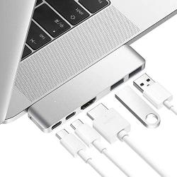 Purgo Mini USB C Hub Adapter Dongle for MacBook Air M1 2020-2018 and MacBook Pro M1 2020-2016, MacBook Pro USB Adapter with 4K HDMI, 100W PD, 40Gbps TB3 5K@60Hz, USB-C and 2 USB 3.0 (Silver)
