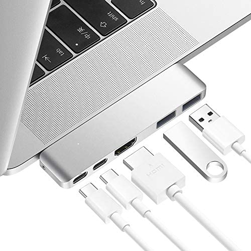 Purgo Mini USB C Hub Adapter Dongle for MacBook Air M1 2020-2018 and MacBook Pro M1 2020-2016, MacBook Pro USB Adapter with 4K HDMI, 100W PD, 40Gbps TB3 5K@60Hz, USB-C and 2 USB 3.0 (Silver)