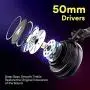 50MM Drivers Studio Headphones MAONO AU-MH601 Over Ear Stereo Monitor Closed Back Headphones for Music, DJ, Podcast (Black)