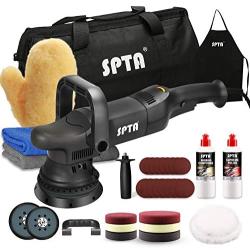 Buffer Polisher, SPTA 5-Inch 125mm Dual Action Random Orbital Car Polisher,Car Detailing Kit, 3Pcs 5inch & 6Pcs 6Inch Polishing Pad,Packing Bag for Car Polishing and Waxing-DAPSET-US
