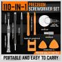 HORUSDY 110 in 1 Precision Screwdriver Set with Phillips, More& Torx Bits, Non-Slip Magnetic Electronics Tool Kit
