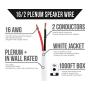 Next 16/2 Plenum Speaker Wire - 16 AWG/Gauge 2 Conductor - UL Listed in Wall (CL2P/CL3P/CMP) Rated - Oxygen-Free Copper (OFC) - 1000 Foot Bulk Cable Pull Box - White