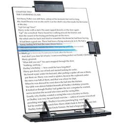 Black Metal Desktop Document Book Holder with 7 Adjustable Positions (Black)