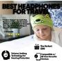 CozyPhones Kids Headphones for Girls Volume Limited with Thin Speakers & Super Soft Stretchy Headband - Perfect Toddlers & Children’s Earphones for Home, School & Travel - Purple Froggy
