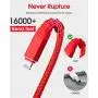 iPhone Charger 6ft, 2 Pack Long Lightning Cable 6 Foot Nylon Braided Charging & Syncing iPhone Charger Cord 6 feet Compatible with iPhone Xs/XR/XS Max/X/7/7Plus/8/8Plus/6S/6SPlus
