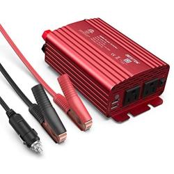 BESTEK 500W Power Inverter DC 12V to 110V AC Converter with Alligator Battery Clamp 4.8A Dual USB Car Charger ETL Listed