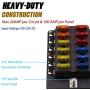 BlueFire 12 Way 30A 32V Blade Fuse Box Board with 24PCS Fuse + LED Warning Light for Car/Marine Boats/Automotive/Trike