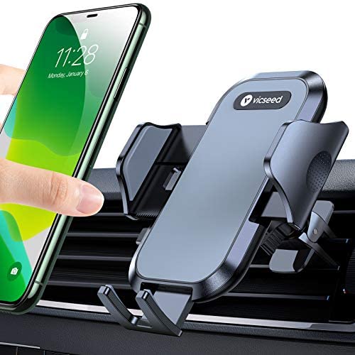 VICSEED Car Phone Holder Mount, [Upgrade Doesnt Slip & Drop] Air Vent Universal Cell Phone Holder for Car Hands Free Easy Clamp Cradle in Vehicle Compatible with All Apple iPhone Android Smartphone