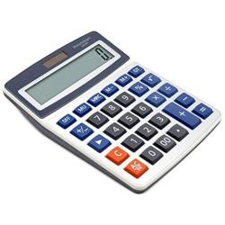 OFFIDIX Basic Office Calculators,Solar and Battery Dual Power Electronic Calculator Portable Large LCD Display Calculator Big Numbers Desktop Calculator (Big Size)