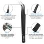 10 PCS Precision Tweezers Set, Premium Craft Tweezers Kit, Stainless Steel Electronic ESD Tweezers, Anti-static Industrial Soldering Tweezers, with Tweezer Storage Bag