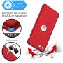 ORETECH Designed for iPhone SE 2020 Case with[2 x Tempered Glass Screen Protector] 360° Full Body Protection Cover Hard PC Soft Rubber Silicone for iPhone SE 2nd Generation (2020)-4.7- Red
