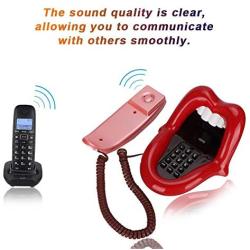 Corded Phone,Home Phone WX-3203# Multi-Functional Large Tongue Shape Telephone Desk Phone Home Decoration Red