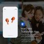 JoveTrans Lite Translator Earbuds, Portable Language Translator Device for On-The-Go Wireless Translation (White)
