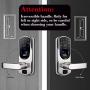 WeJupit V8 Fingerprint Smart Door Lock with Right Handle, Keyless Entry Stainless Steel Touchscreen with Electronic Keypads, Spare Key, Two-Factor Authentication, Biometric Digital Auto-Lock
