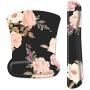 HOMKUMY Mouse Pad with Wrist Support and Keyboard Wrist Rest, Ergonomic Memory Foam Wrist Cushion Support with Non Slip Rubber Base Set for Computer Laptop Mac, Easy Typing & Pain Relief, Peony Flower