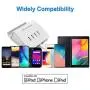 Multi Port USB Charger Desktop 4 USB Charging Station Phone Mount Charger Fast for iPhone, iPad, Samsung, Tablet, Bluetooth Speakers, Powerbank, HTC, LG, Sony, Google Nexus and More (White)