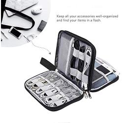 JINFIRE Electronics Organizer Travel Cable Organizer Waterproof Portable Electronics Accessories Case Gadget Bag for 7.9'' IPad Mini, Chargers, Cord, Phone, USB, SD Card,Black