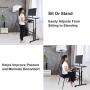 Cocoarm Stand Up Computer Desk, Height Adjustable Standing Desk Sit Stand Converter Computer Desktop Workstation, Moveable with Wheels ((Host Shelf Included))