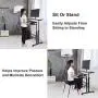 Cocoarm Stand Up Computer Desk, Height Adjustable Standing Desk Sit Stand Converter Computer Desktop Workstation, Moveable with Wheels ((Host Shelf Included))