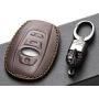 Vitodeco Leather Keyless Remote Smart Key Fob Case Cover with a Key Chain for 2014-2021 Subaru Forester, Impreza, Outback, WRX, BRZ, XV Crosstrek (4-Button, Brown)