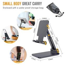 airtrot Portable Cell Phone Stand for Desk, Full Foldable Phone Holder with Adjustable Height and Angle Sturdy and Compatible with All Phones, Switch and Tablets (Smaller Than 9.7 inch), Black