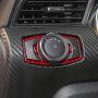 BLAKAYA Compatible with Sticker Carbon Fiber Headlight Switch Button Decorative Frame Trim Cover Accessories for Ford Mustang 2015 2016 2017 2018 2019 2020 (2PCS Red）