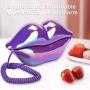Bewinner1 Home Landline Phone,Creative Purple Lips Shape Desktop Landline, European Style Electroplate Corded Telephones,Novel Portable Telephone with Number Storage for Home Office …