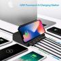 Multi USB Charging Station Desktop Wireless Charger USB C Charger QC 3.0 Quick Charge for iPhone 11 XS XR X 8, iPad, Galaxy S20 S10 Note, LG, HTC, Google Pixel and More