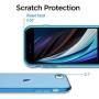 Shamos Transparent Shock Absorption TPU Rubber Gel Case (Deep Blue) Compatible with iPhone SE 2020 (2nd Generation) iPhone 7 and iPhone 8