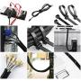 124pcs Cord Management Organizer Kit 4 Cable Sleeve with Zipper,10 Self Adhesive Cable Clip Holder,10pcs and 2 Roll Self Adhesive tie and 100 Fastening Cable Ties for TV Office Home etc (Black)