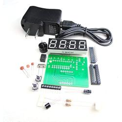 HiLetgo 0.56 Inch 4 Bit Red Digital Tube Electronic Clock DIY Kit Clock Electronic Production Suite Time Chip AT89C2051 FR-4 PCB for Students Science Electronics Learning Education