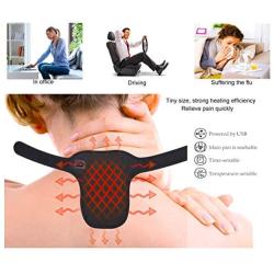 ESIGMARK Small Portable Neck Heating Pad,Electronic,Timing Control & Heat Setting,Adjustable,Infrared Radiation,Herbal Therapy Neckband for Sore Neck,Headache,Dizziness,Neck Relaxation & Relief