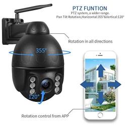 INQMEGA Outdoor PTZ Camera,1080P WiFi Pan Tilt 4.1X Surveillance Security IP Weatherproof Camera with 2 Way Audio Night Vision,Motion Detection,for Backyard/Office/Shop/School/Hospital